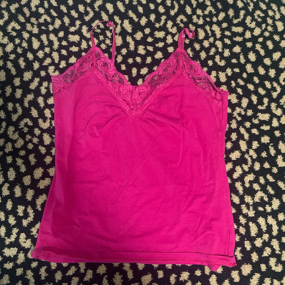 Hot Pink 2000s lace cami top